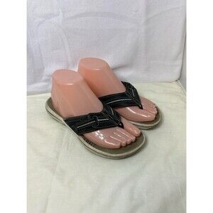 Clarks Collection Black Flip Flops Thong Sandals Womens Size 6M Style 60843779